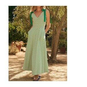 Free People Free-Est Cecelia Midi Dress Striped Printed Smocked Cotton XS 287157
